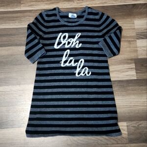 OLD Navy Gray And Black Ooh La La Sweater Dress Size 6/7 Paris
